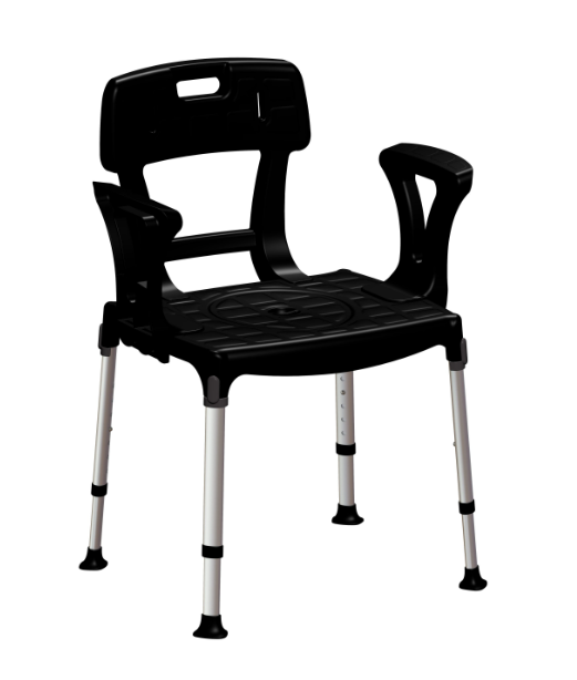 King Commode Chair with Backrest and Armrest