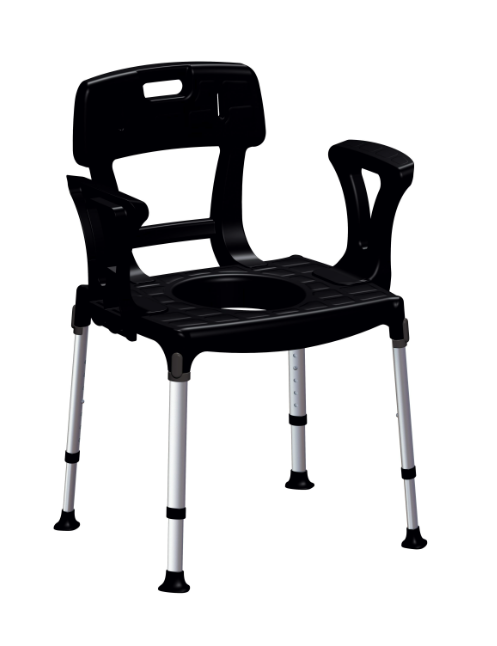 King Commode Chair with Backrest and Armrest