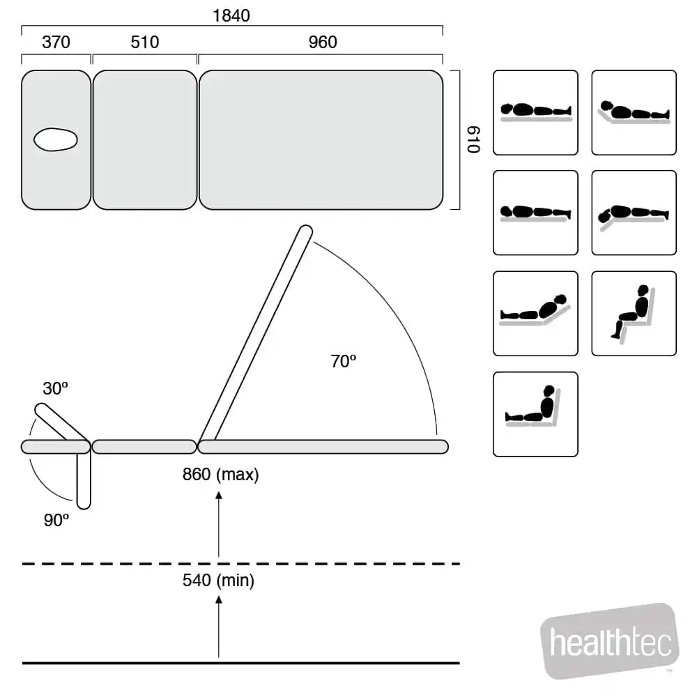 Healthtec SC Treatment Table – 3 Section