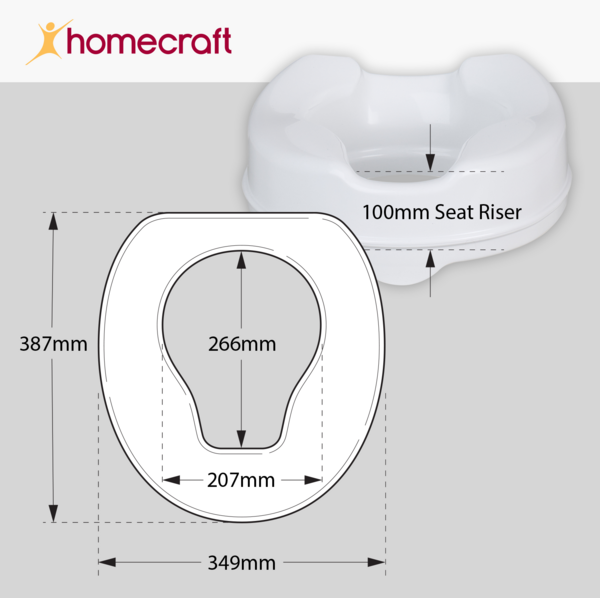 Homecraft Savanah Raised Toilet Seat with Lid