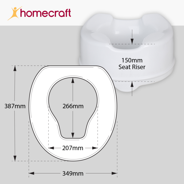 Homecraft Savanah Raised Toilet Seat with Lid
