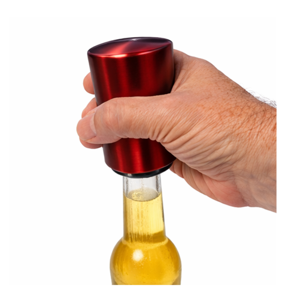 Homecraft Popper One Handed Bottle Opener, Red