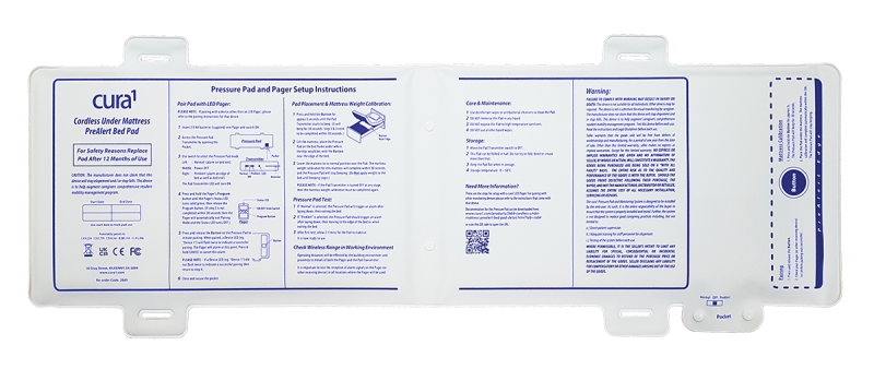 Cordless Under Mattress Prealert Bed Pad 820 x 240mm