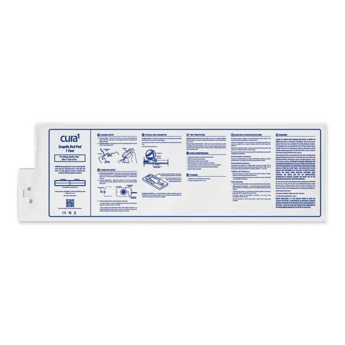 Cura 1 SnapOn Bed Pad, 1 Year, (760 x 250mm)