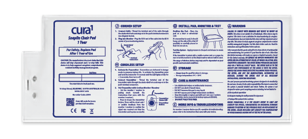 Cura 1 SnapOn Chair Pad, 1 Year, (380 x 175mm)