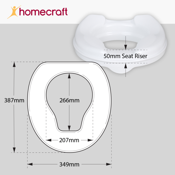 Homecraft Savanah Raised Toilet Seat with Lid