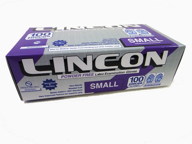 Lincon Latex Examination Powder Free Gloves