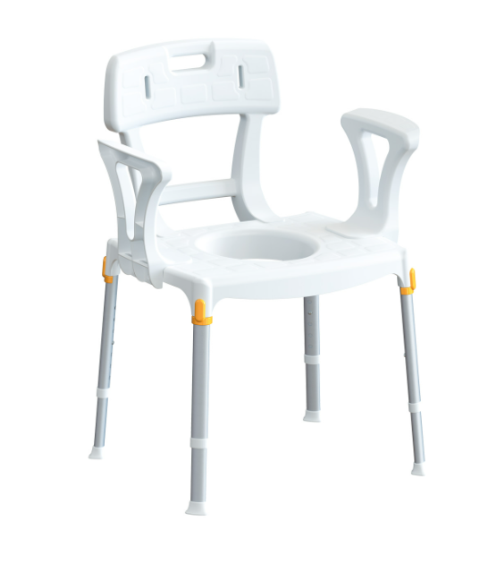 King Commode Chair with Backrest and Armrest
