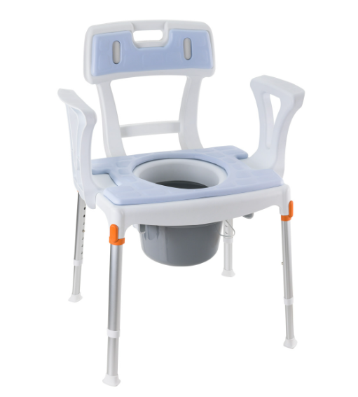 King Commode Chair with Backrest and Armrest