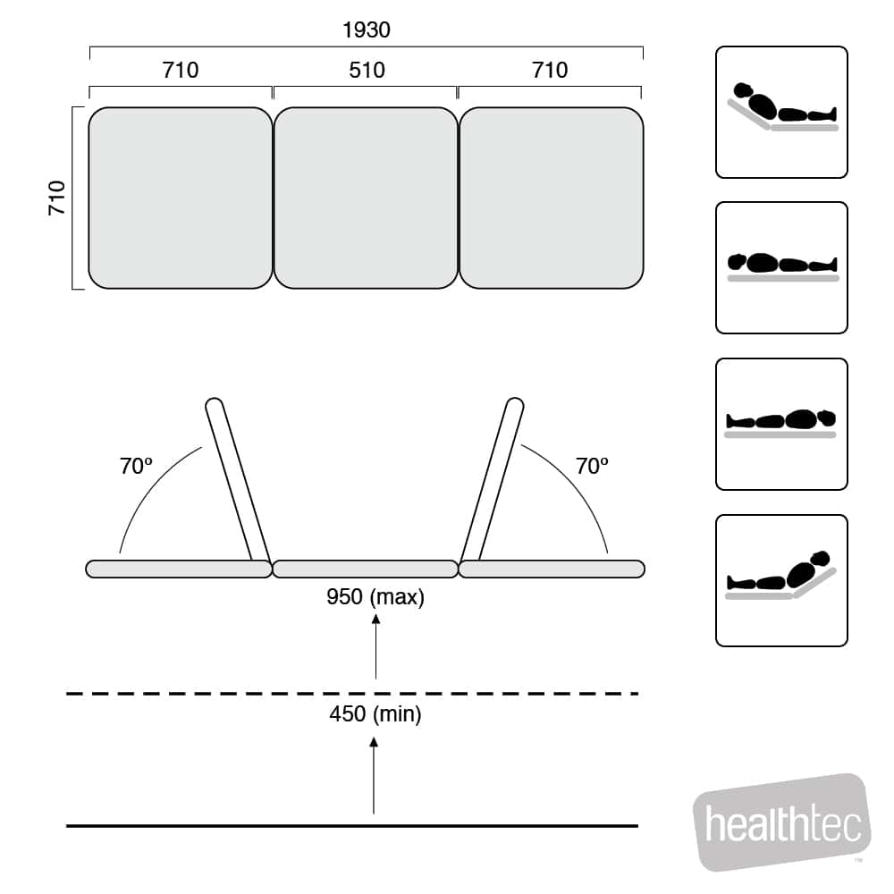 Healthtec LynX GP Universal Examination Table, 710mm