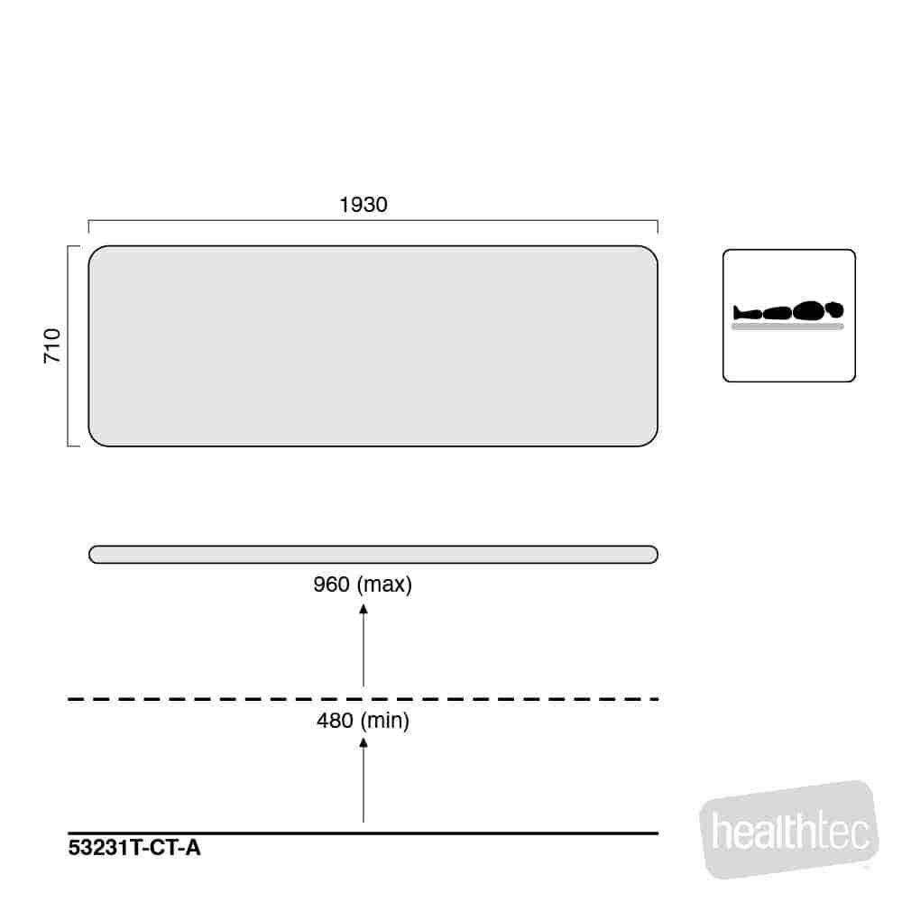 Healthtec LynX Adult Change Table – Low Height, 710mm