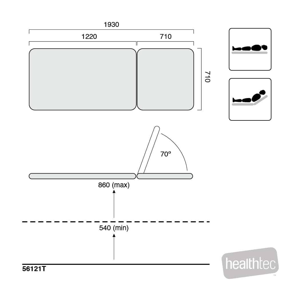 Healthtec SC Examination Table – 2 Section