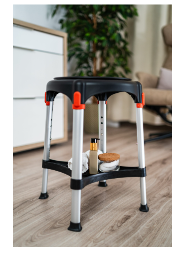 King Rotating Round Stool with Tray, Adjustable Height
