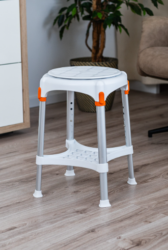King Rotating Round Stool with Tray, Adjustable Height