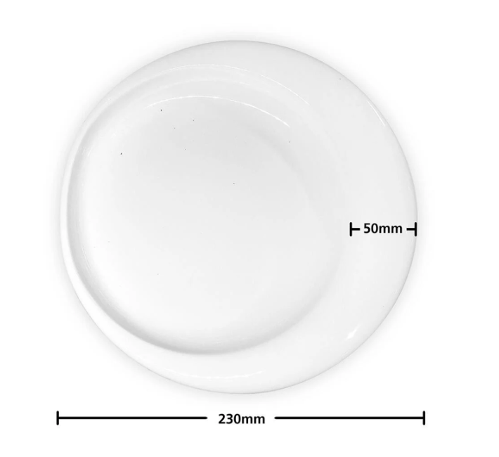 Dignity by Wade 23cm Scoop Plate, White