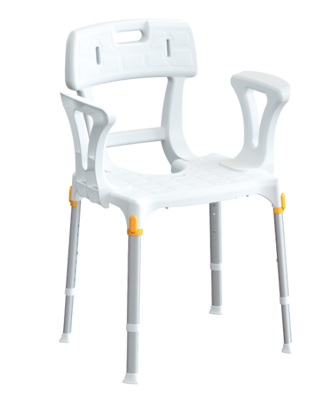 King Shower Chair with Cutout - Back & Armrests