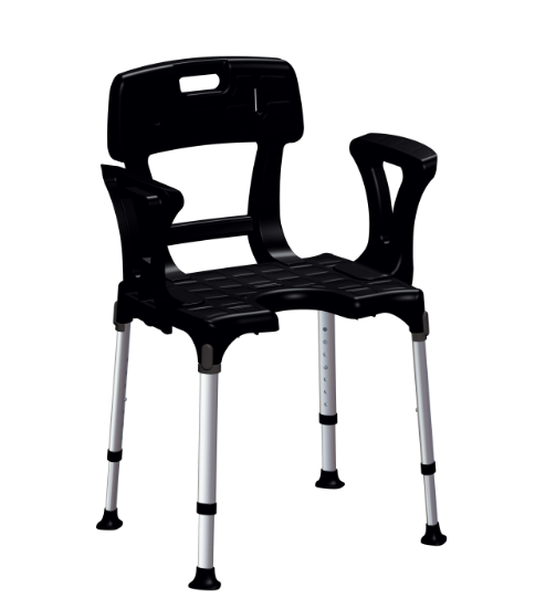 King Shower Chair with Cutout - Back & Armrests