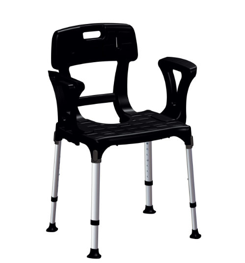 King Shower Chair with Cutout - Back & Armrests