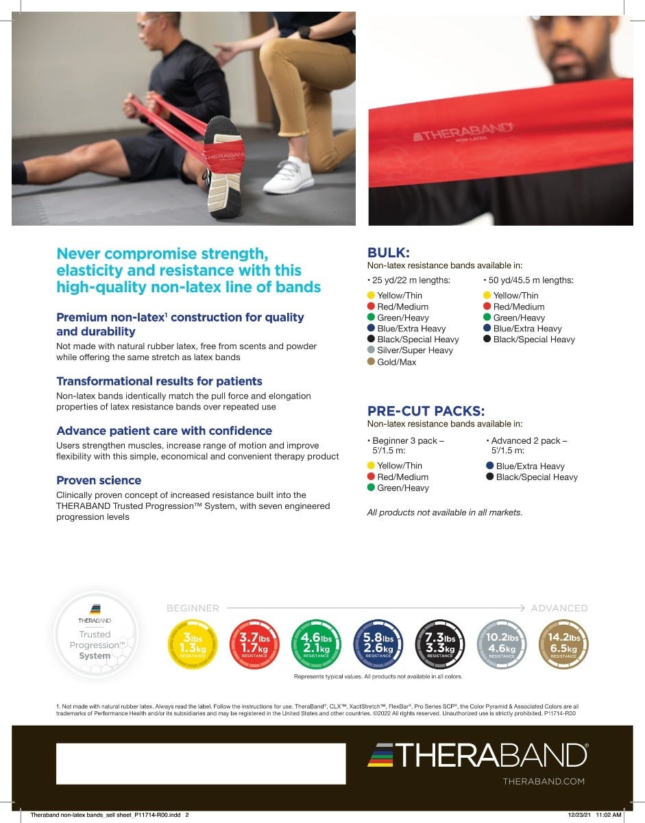 THERABAND Professional Non-Latex Resistance Bands - Ideal for Physical Therapy and Home Workouts